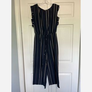 Navy and beige jumpsuit tank top